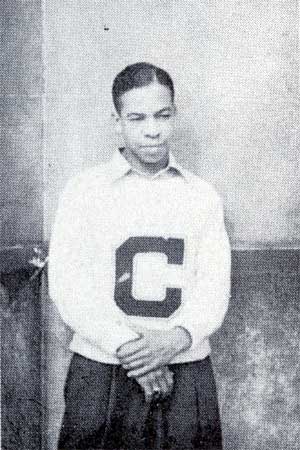 Samuel Goudelock in Camden High School letterman sweater, 1944