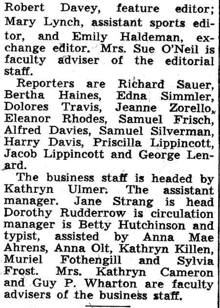 Haddon Heights Hi Selects Editors, part 2