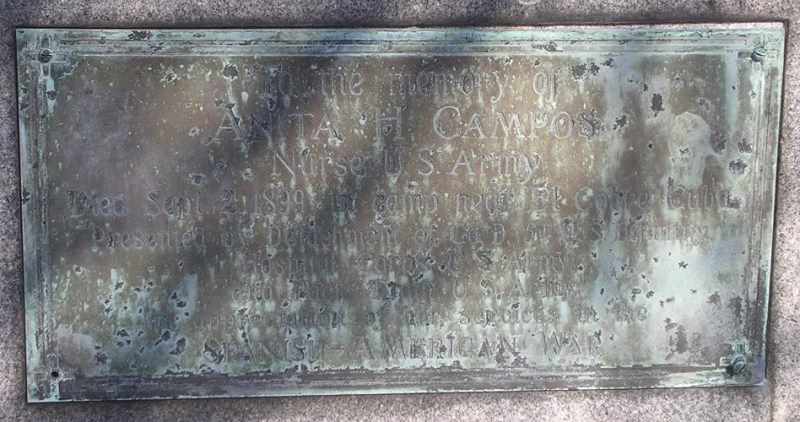 Anna H. Campos grave at Arlington National Cemetery, wider view