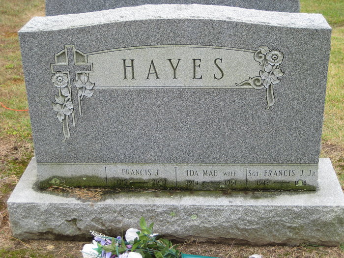 Francis J. Hayes Jr. grave marker