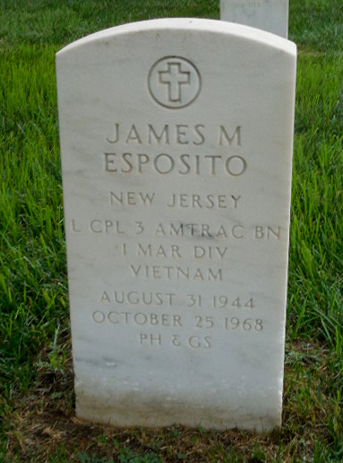 Grave marker of James Michael Esposito, Beverly National Cemetery