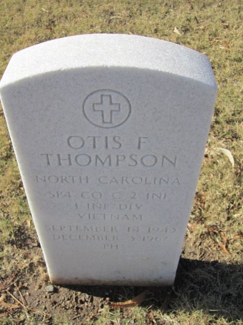 Grave marker of Otis Franklin Thompson, Salisbury National Cemetery, Salisbury, North Carolina