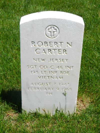 Grave marker of Robert Nel Carter, Beverly National Cemetery