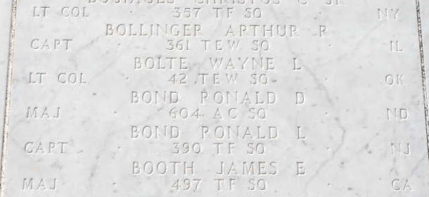 Ronald Leslie Bond memorial, Courts of the Missing, Honolulu National Cemetery