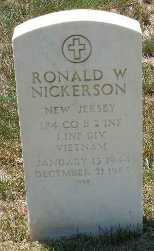 Grave marker of Ronald William Nickerson, Beverly National Cemetery