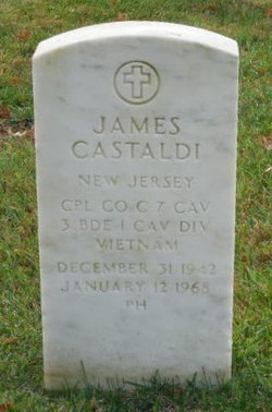 Grave marker of James Castaldi, Beverly National Cemetery