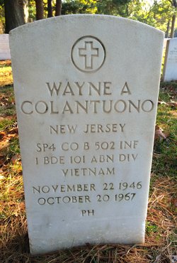 Grave marker of Wayne Albert Colantuono, Beverly National Cemetery