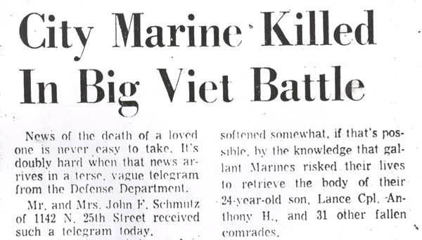 Camden Courier-Post July 6, 1967 - Anthony Schmutz, column 1