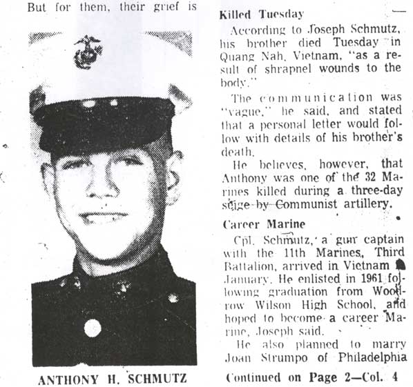 Camden Courier-Post July 6, 1967 - Anthony Schmutz, column 2
