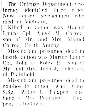 Camden Courier-Post July 6, 1967 - Anthony Schmutz, column 4