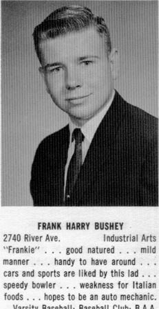 Frank Bushey, 1964 Woodrow Wilson High School yearbook entry