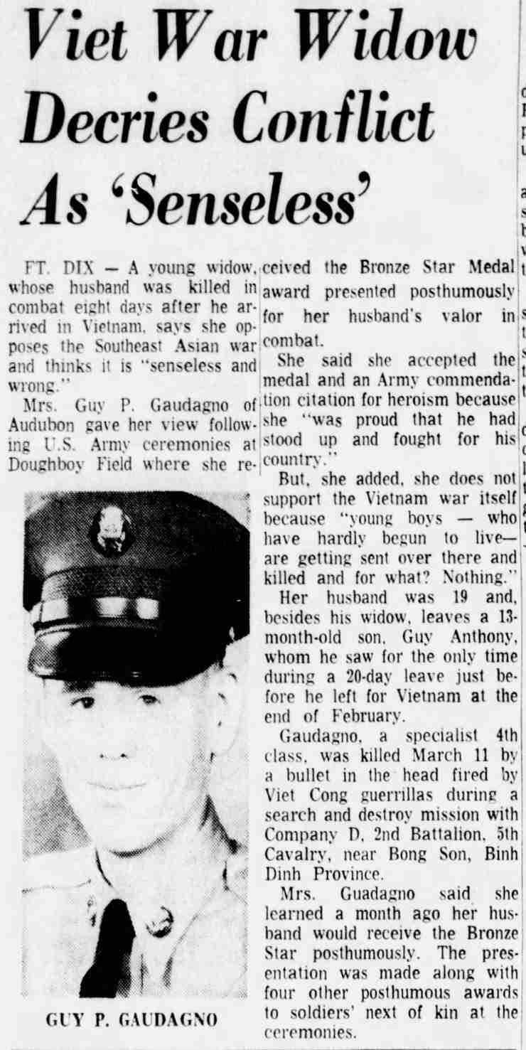 Camden Courier-Post, August 14, 1967 - Viet War Widow Decries Conflict As Senseless