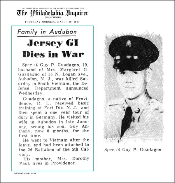 Philadelphia Inquirer, March 16, 1967 - Jersey GI Dies in War