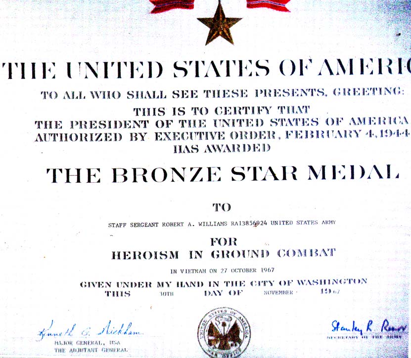 Department of Defense document regarding Robert Alton Williams