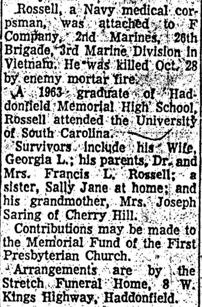 Camden Courier-Post November 8 1968 - F. L. Rossell Jr. continued