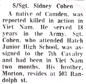 Camden Courier-Post, November 18, 1965 — S/Sgt. Sidney Cohen