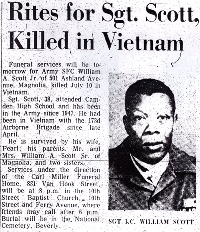 Camden Courier-Post, July 19, 1967 — Rites for Sgt. Scott, Killed in Vietnam