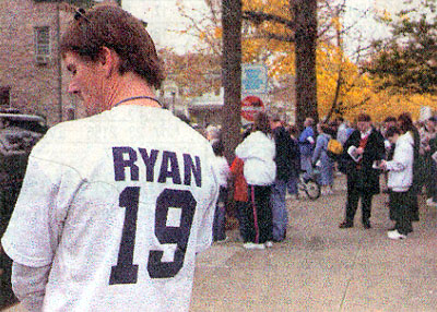 Camden Courier-Post - November 24, 2004. Marc Ryan's played football for Gloucester City High School, John Stiefel wears a shirt with his number