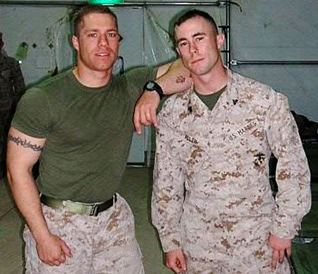 Cpl. Terry Allen (right) with his friend and fellow Marine Josh
