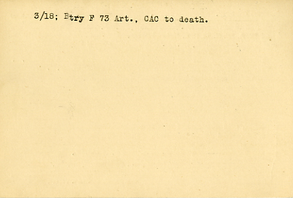 Fred D. Stimpson Camden County World War I Honor Roll card
