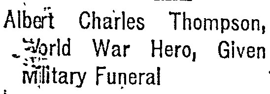 Philadelphia Inquirer October 2, 1921 — Albert Charles Thompson headline