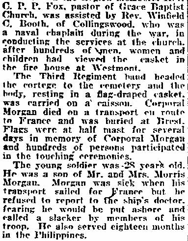 Philadelphia Inquirer May 17, 1920 — Camden Buries First Dead Hero, continuation