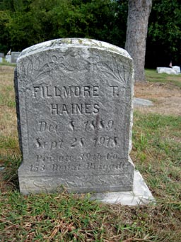 Fillmore T. Haines grave, Medford Baptist Cemetery
