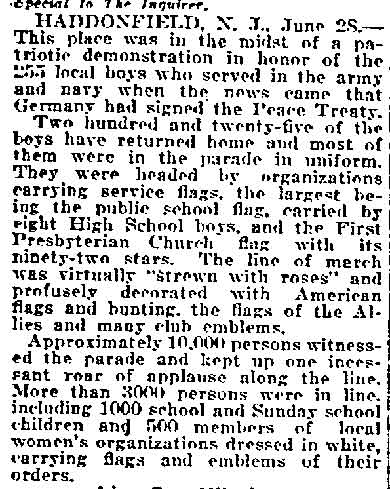 Philadelphia Inquirer June 29, 1919 - Unveiling Ceremony Is Peace Jubilee, page 2