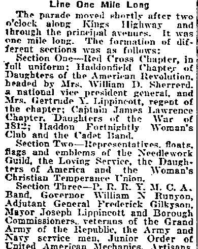 Philadelphia Inquirer June 29, 1919 - Unveiling Ceremony Is Peace Jubilee, page 3