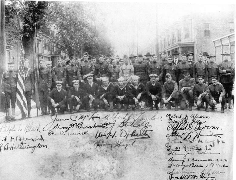 World War I Veterans of Gloucester City NJ, photo taken after the burial of Townsend C. Young