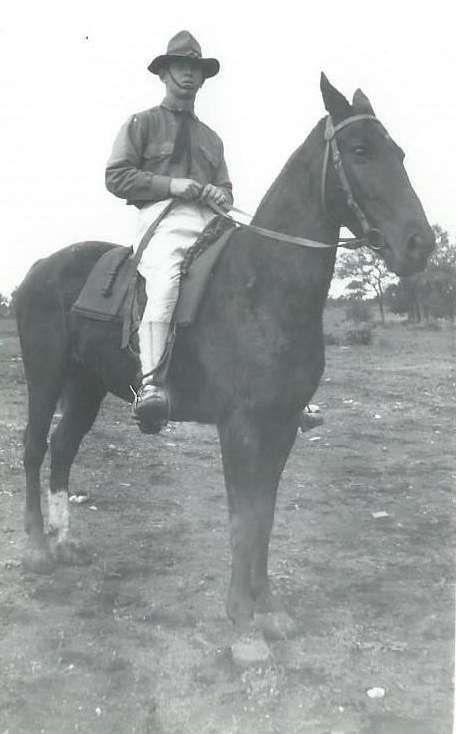 Albert Jean Pierre Atger on horseback