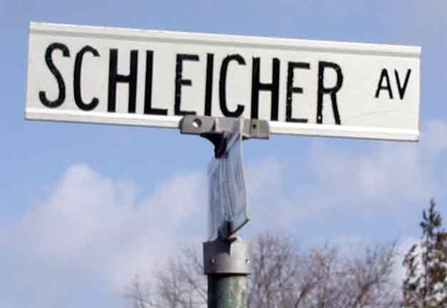 Schleicher Avenue in Pennsauken, NJ, named in honor of Albert T. Schleicher