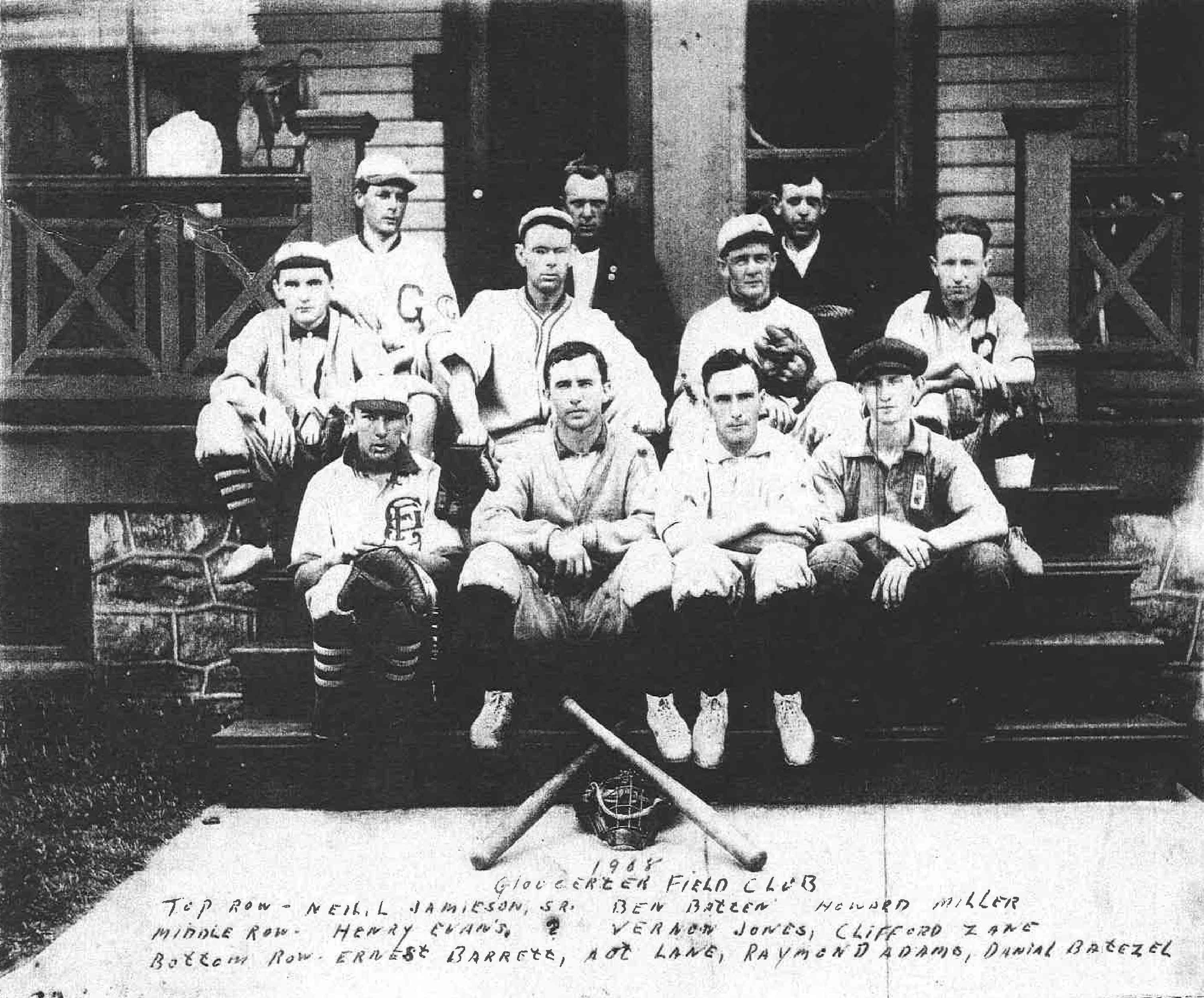 1908 Gloucester Field Club baseball team, Gloucester City NJ — Ammon Lane is pictured