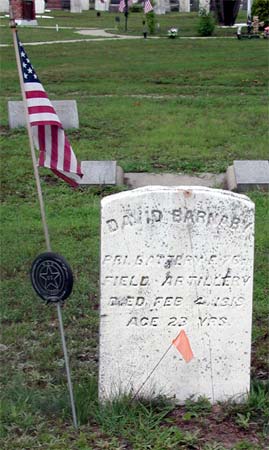 David Barnaby grave marker at Cedar Grove Cemetery, Gloucester City NJ