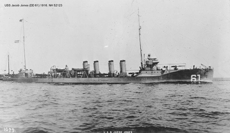 USS Jacob Jones DD-61 in 1916