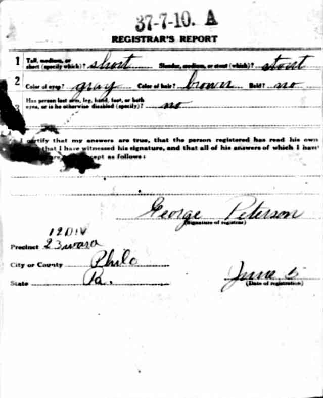 Edward J. Mahan World War I Draft Registration Card — back