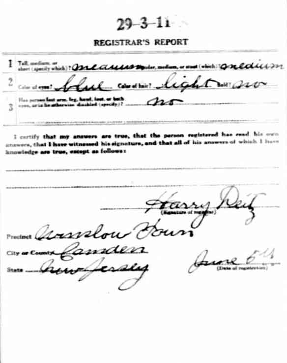 Robert I. Drumm World War I Draft Registration Card, side 2