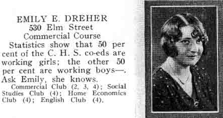 Emily E. Dreher, 1932 Camden High School Purple & Gold Yearbook