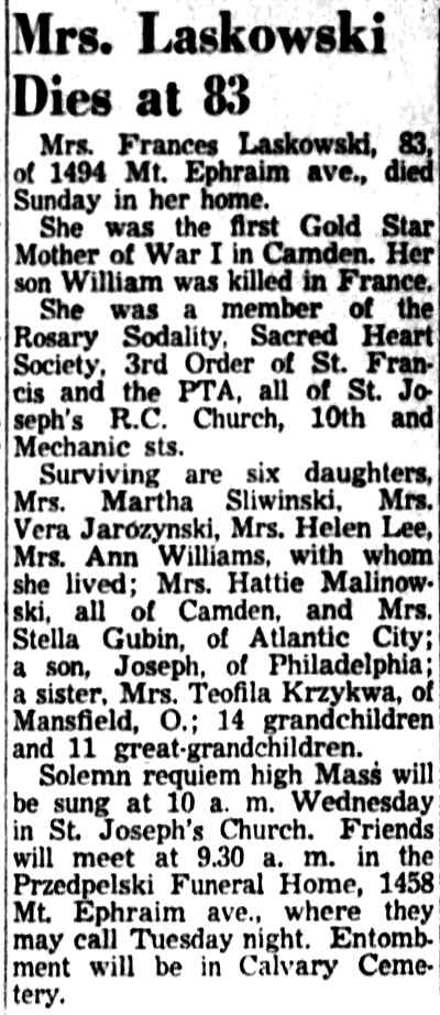 Camden Courier-Post October 15, 1956 - William Frank Laskowski