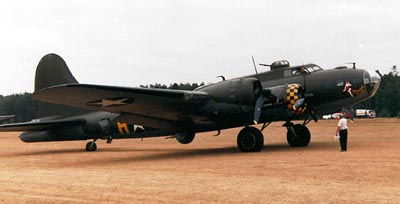 B-17 Flying Fortress bomber in flight