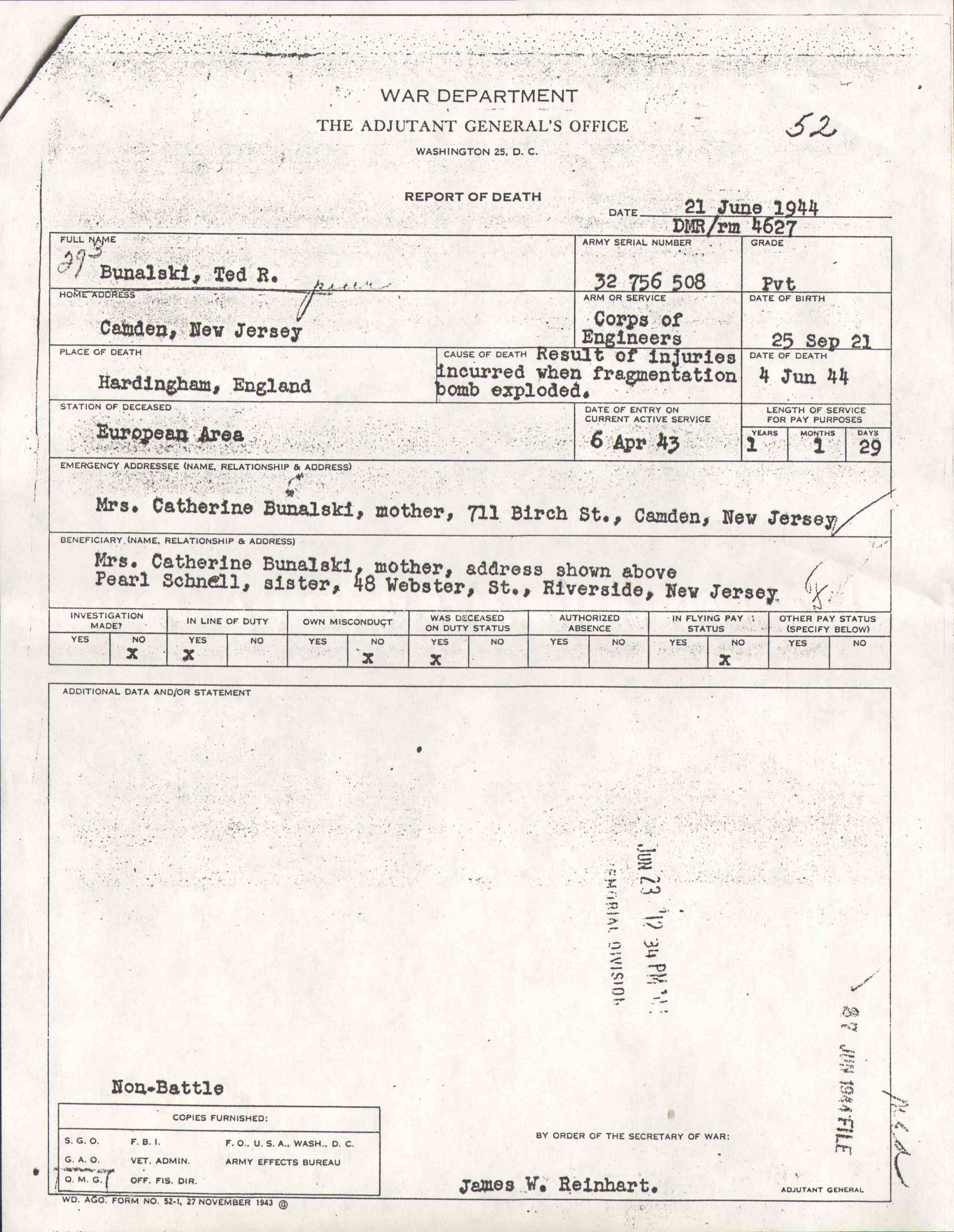 Document — Ted R. Bunalski