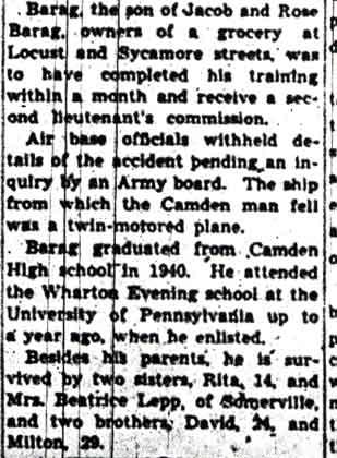 Camden Cadet Dies in 5000-Foot Fall (continued), Camden Courier-Post, June 24, 1942