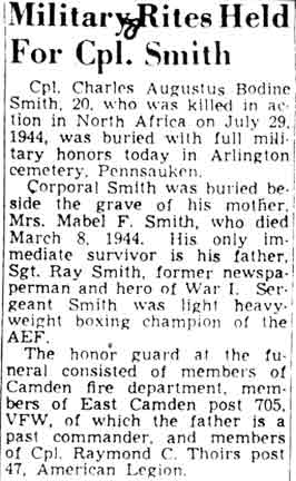 Military Rites Held For Cpl. Smith — Camden Courier-Post, March 5, 1949