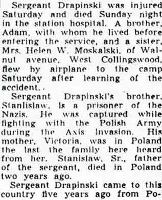 Camden Courier-Post, July 20, 1943: Blast Injuries Kill Soldier From Camden (continued)