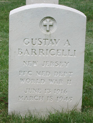 Gustav A. Barricelli grave, Beverly National Cemetery