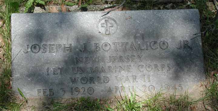 Gravestone of First Lieutenant Joseph John Bottalico Jr., New Camden Cemetery, Camden NJ