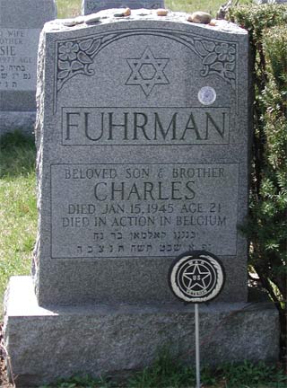 Grave marker of Pfc. Charles J. Fuhrman