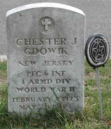 Grave of Chester J. Gdowik at St. Joseph Cemetery, Blackwood, NJ