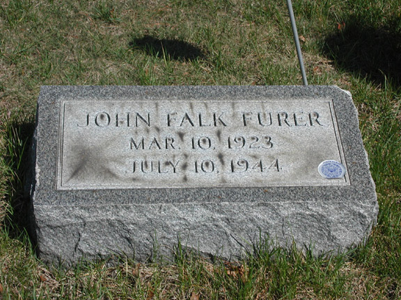 Memorial card for John F. Furer, honored by Ms. Pauline Dickstein, cousin