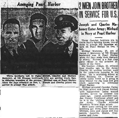2 Men Join Brother in Service for U.S. — Camden Courier-Post, June 15, 1942